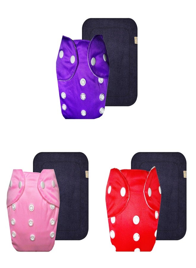 Dumbledo Lite Cloth Diaper with Gray Insert (Pack of 3) | Hypoallergenic | Breathable | Adjustable Snaps | Designed by Moms | 3 Months - 2 Years | Unisex Baby - Image 1