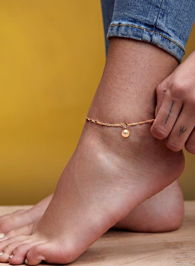 مينوتيا خلخال MINUTIAE مطلي بالذهب بتصميم سلسلة للنساء والفتيات_MNT0391GRP-G - Image 4