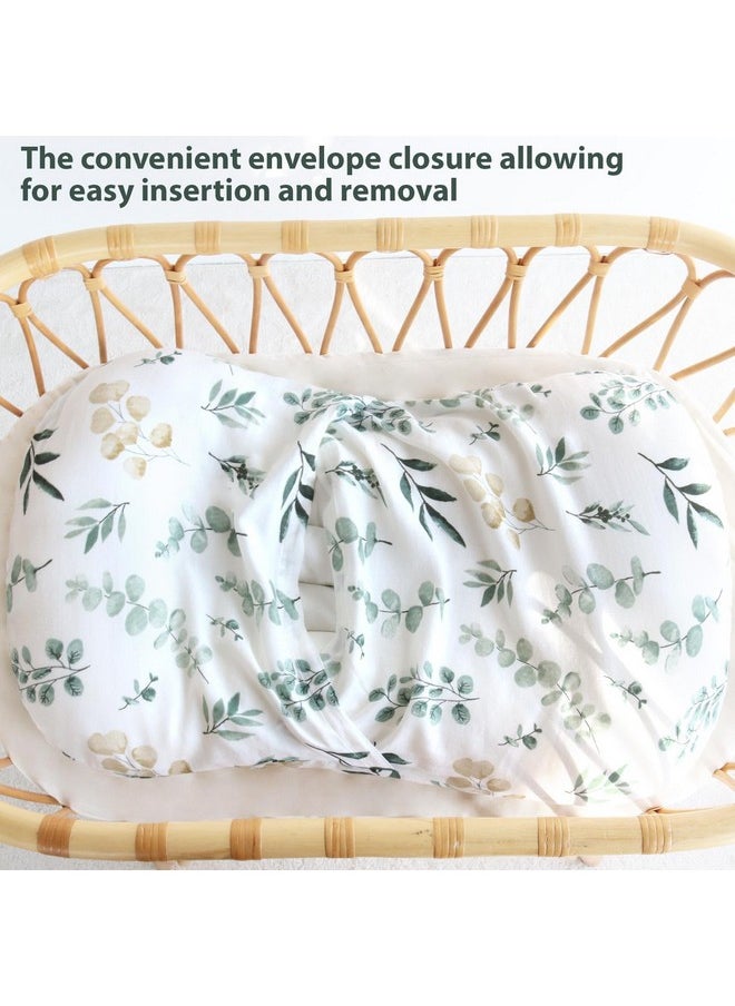 LifeTree Muslin Baby Lounger Cover Neutral, Newborn Slipcover Lounger Cover For Boys Girls Infant, Soft 70% Viscose From Bamboo And 30% Cotton, Cover Only, Eucalyptus Pattern  - Image 4