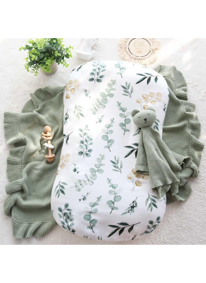 LifeTree Muslin Baby Lounger Cover Neutral, Newborn Slipcover Lounger Cover For Boys Girls Infant, Soft 70% Viscose From Bamboo And 30% Cotton, Cover Only, Eucalyptus Pattern  - Image 3