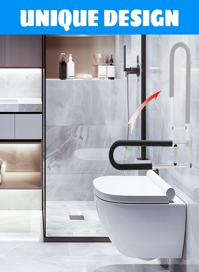 HECASA Toilet Grab Bar 23.6 Inch Flip Up Handicap Grab Bars Rails Folding Support for Elderly Disabled Pregnant Woman Bathroom Shower Safety Toilet Safety Rail - Image 3