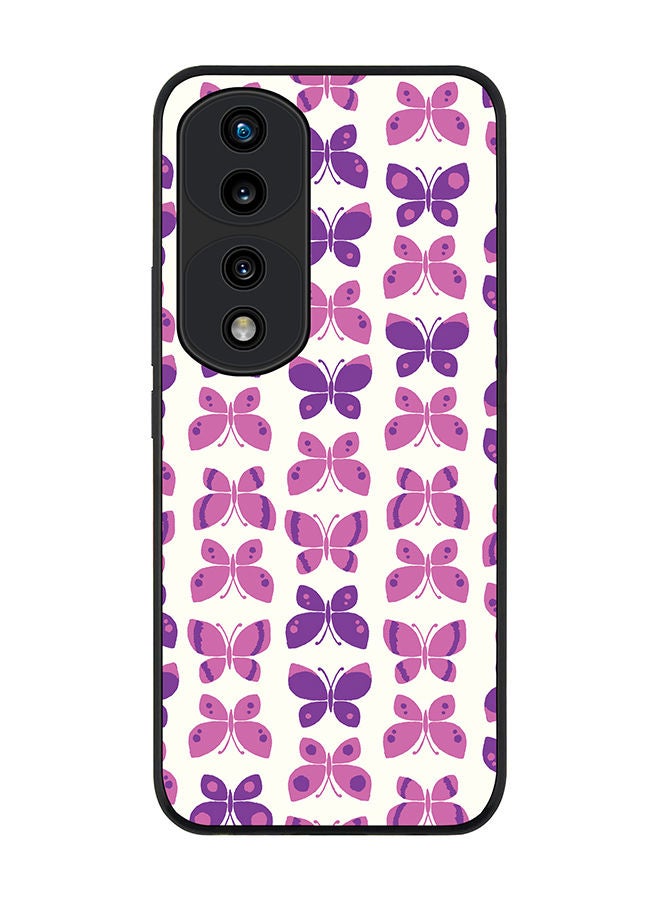 Stylizedd Rugged Black edge case for Honor 70 Pro Slim fit Soft Case Flexible Rubber Edges Anti Drop TPU Gel Thin Cover - Sweet Butterfly - Image 1