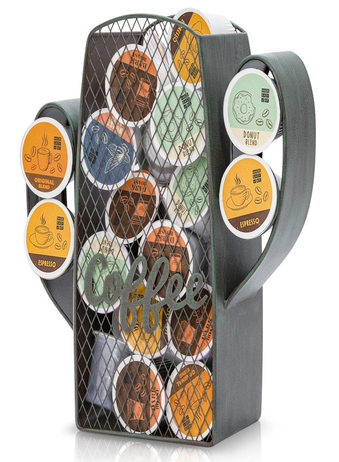 Made Easy Kit Coffee Pod Organizer - Home Coffee Bar Functional Décor - Café Station Countertop Storage Accessories (Cactus) - Image 1