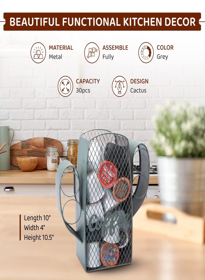Made Easy Kit Coffee Pod Organizer - Home Coffee Bar Functional Décor - Café Station Countertop Storage Accessories (Cactus) - Image 4