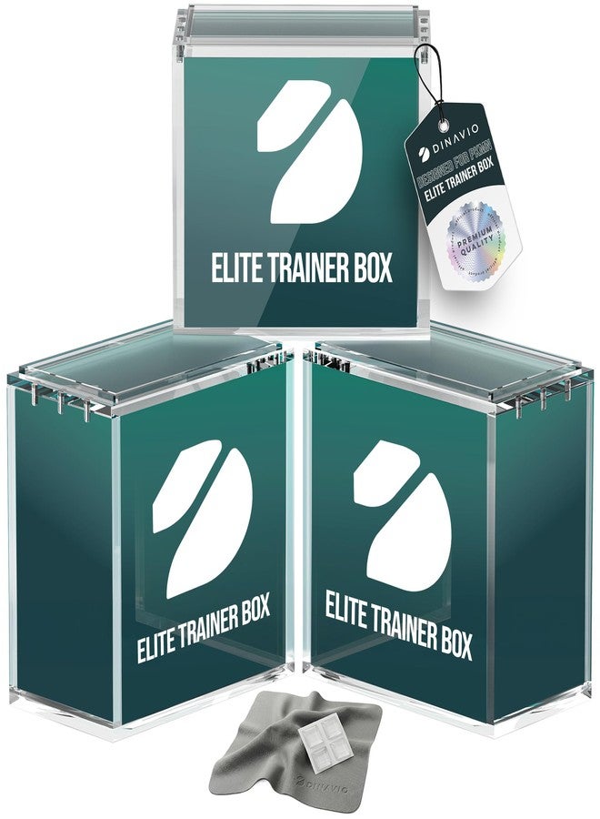 Dinavio Crafthouse Elite Trainer Box Acrylic Display Case Stackable 3 Pack - 8mm + 5mm Ultra Thick Acrylic with N52 Strong Magnets - ETB Case Protector - Compatible with Elite Trainer Boxes (3 Pack) - Image 1