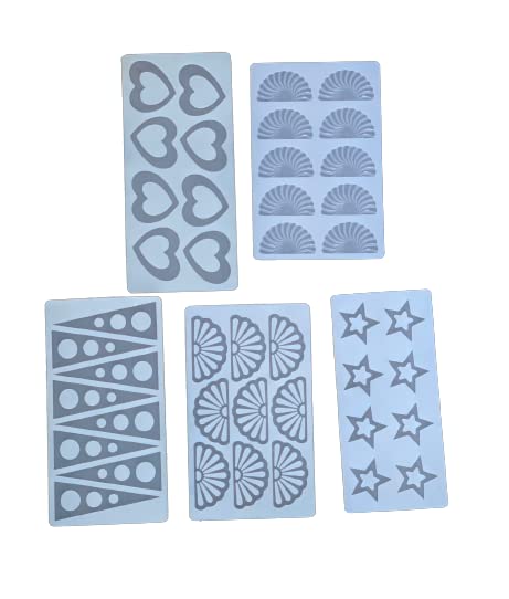 SHOAIB Fan Heart Star and Triangle Chocolate Mould for Cake Decoration and Garnishing Sheet Pack of 5 - Image 1
