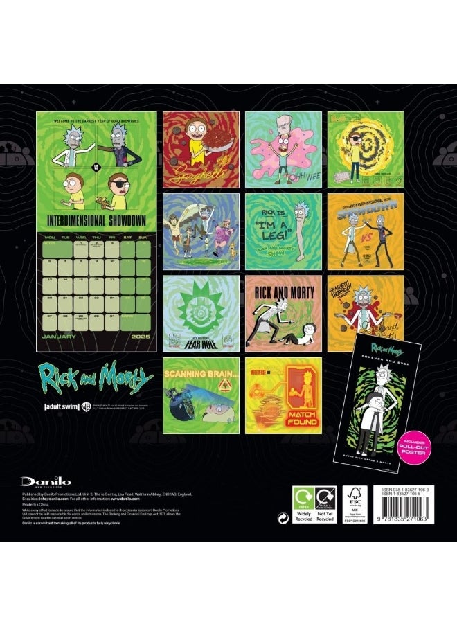 null - Official Rick And Morty Square Calendar 2025 - Image 1