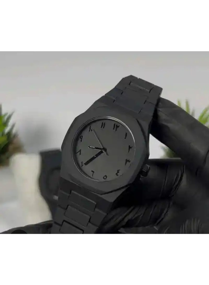 AURA Minimalist Black Analog Aura Watch with Bold Arabic Numerals – Pack of 3 for AED 99 | Ultra-Thin Lightweight Design, Water-Resistant, Genuine Leather Strap, Unisex for Men & Women, Perfect Matching Set for Couples, Friends & Gift Box Included - Image 5