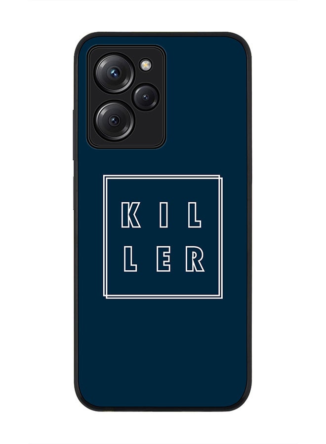 Stylizedd Rugged Black edge case for Poco X5 Pro Slim fit Soft Case Flexible Rubber Edges Anti Drop TPU Gel Thin Cover - Killer Outline - Image 1