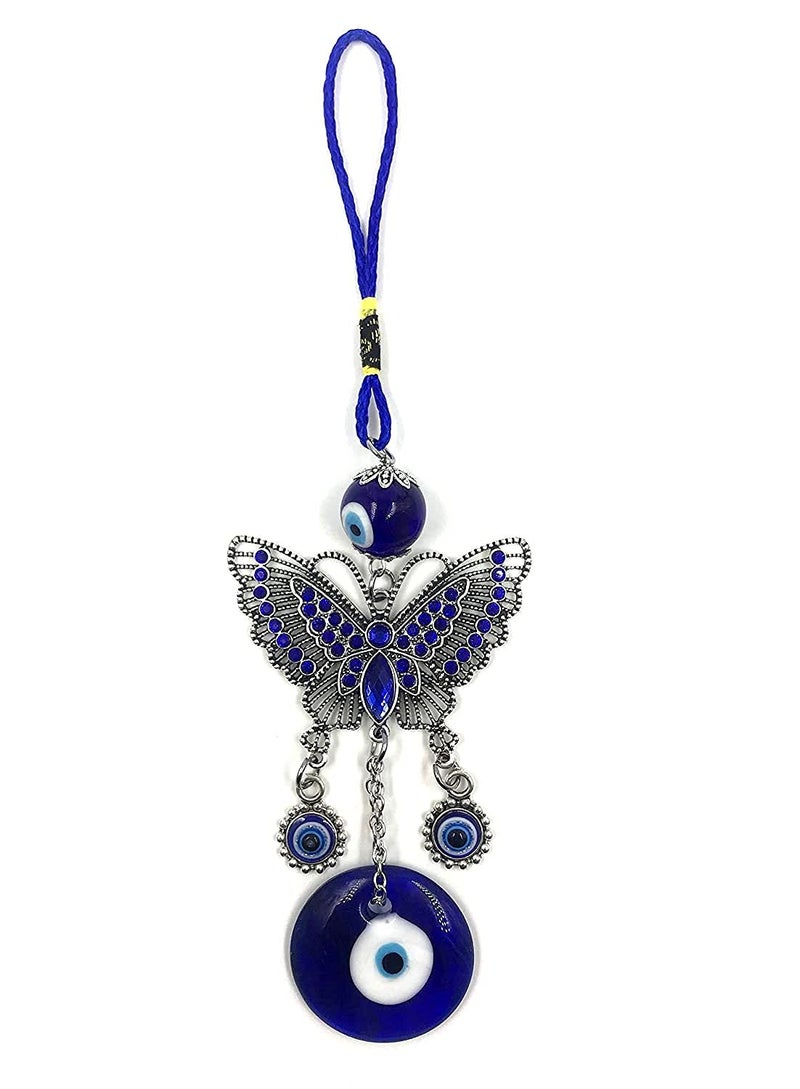 Trunkin Trunkin Evil Eye Beautiful Butterfly Car/Wall Hanging Showpiece Feng Shui Accessory and car Decoration for Goodluck 22CM  - Image 1