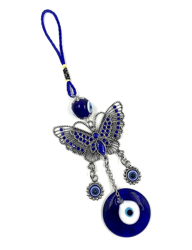 Trunkin Trunkin Evil Eye Beautiful Butterfly Car/Wall Hanging Showpiece Feng Shui Accessory and car Decoration for Goodluck 22CM  - Image 4