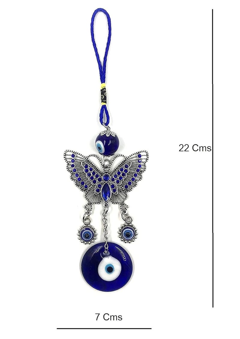 Trunkin Trunkin Evil Eye Beautiful Butterfly Car/Wall Hanging Showpiece Feng Shui Accessory and car Decoration for Goodluck 22CM  - Image 3