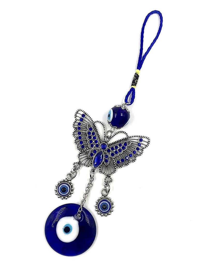 Trunkin Trunkin Evil Eye Beautiful Butterfly Car/Wall Hanging Showpiece Feng Shui Accessory and car Decoration for Goodluck 22CM  - Image 2