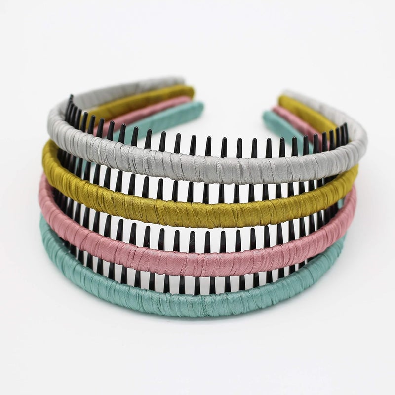 4 color Fashion hair bands headbands for womenGirls teeth comb Hair Accessories Nonslip Hair Hoop Resin Hairband Comfy headwear