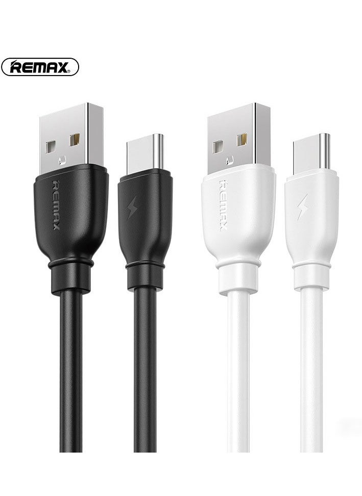 REMAX Type C Data Cable 1m A to USB C Data Cable for Samsung Galaxy MacBook Pro Huawei MateBook Pro iPad Mini 6 High Quality Data Cable White  - Image 2