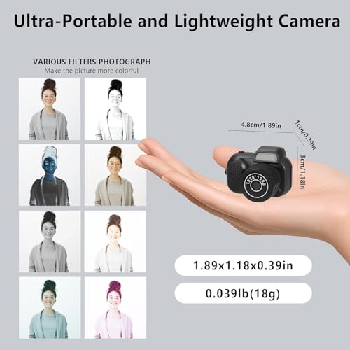 AiTechny Mini Digital 128 GB Camera, Spot Shooting, Compact, Small, LCD Display, Card, Monorreflexes, Portable Video Recorder, Operation, Keychain, Memory, Photography, Vlogging, - Image 3