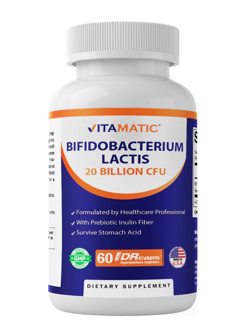 فيتاماتيك بكتيريا بيفيدوباكتيريوم لاكتيس، 60 كبسولة هيدروكسي بروبيل ميثيل سلولوز