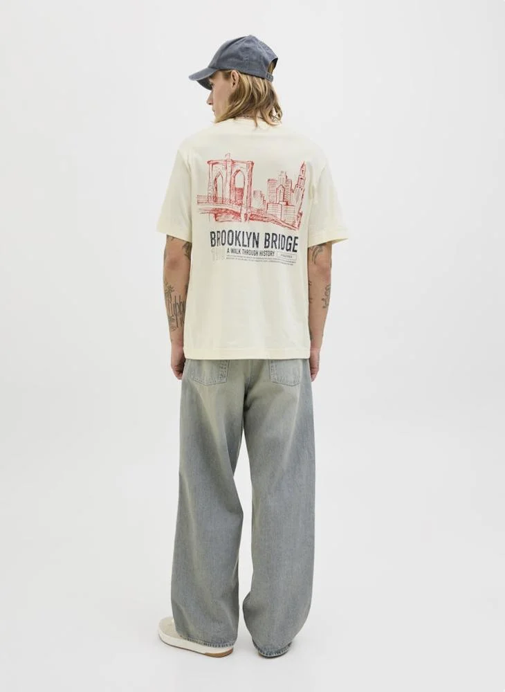 JACK & JONES Printed Crew Neck T-Shirt