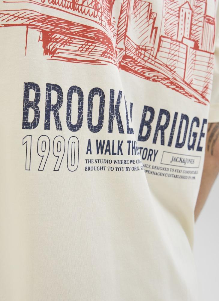 JACK & JONES Printed Crew Neck T-Shirt - Image 4