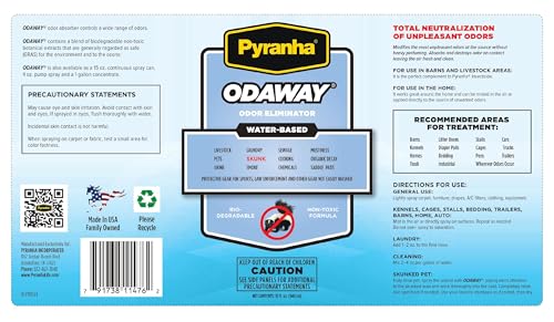Pyranha Odaway Ready-to-Use Odor Eliminator Spray – Broad Spectrum Scent Neutralizer for Home, Kennel, Car, Bathroom & Gear, Quart - Image 4