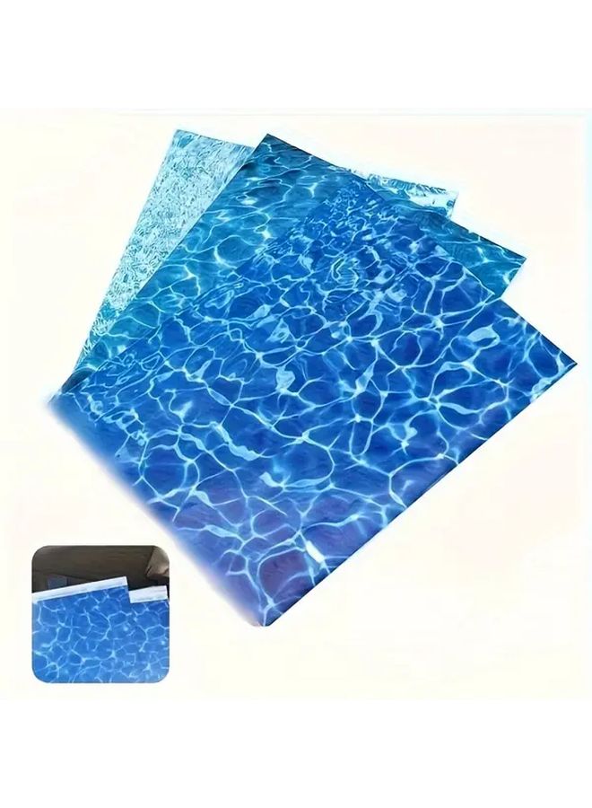Light Blue Paper Water Pattern Stickers 3pcs For DIY Architectural Model Crafting - Image 1
