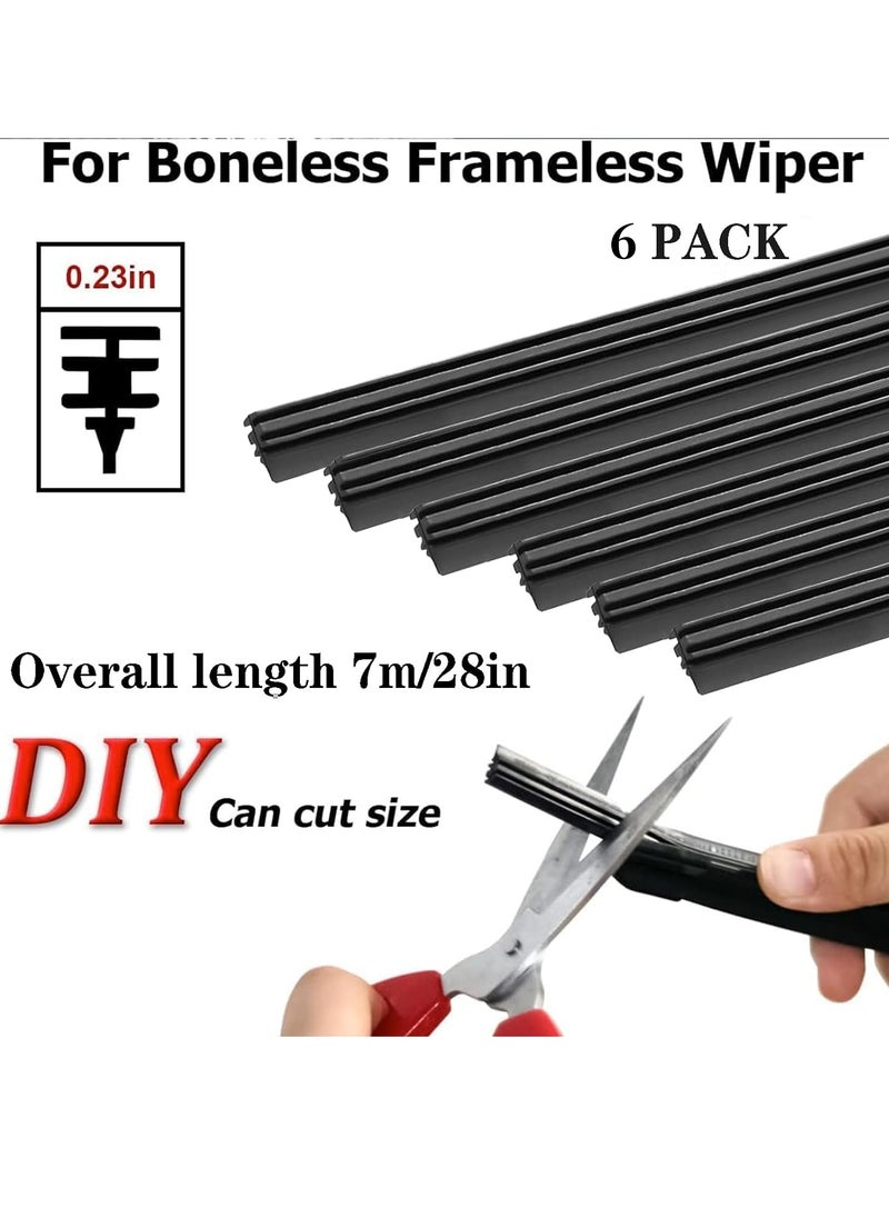Oasisgalore 6PCS Windshield Wiper Strips: Rubber Refill, Auto Adjustable, DIY Boneless Windscreen Blade Refills  - Image 2