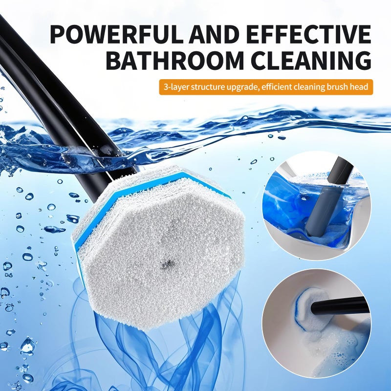 FAMYLI Disposable Toilet Brush - Toilet Bowl Cleaner, Toilet Cleaning Supplies, Toilet Brush with Holder, Toilet Bowl Cleaner Wandsï¼Œ40 Refills for Toilet Cleaning and Hygienic Bathroom Maintenance - Image 2