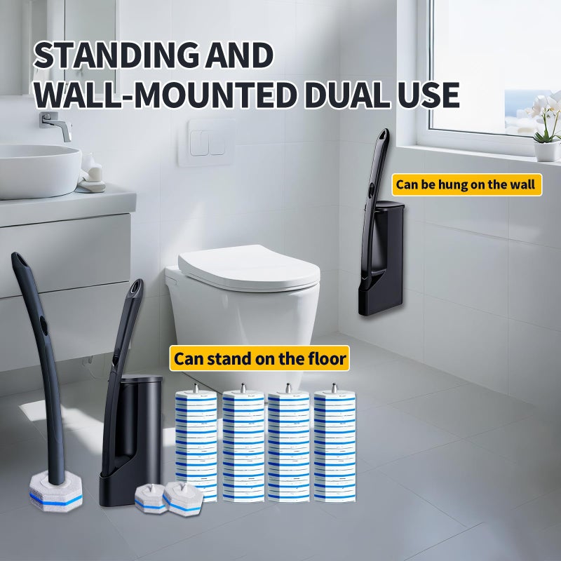 FAMYLI Disposable Toilet Brush - Toilet Bowl Cleaner, Toilet Cleaning Supplies, Toilet Brush with Holder, Toilet Bowl Cleaner Wandsï¼Œ40 Refills for Toilet Cleaning and Hygienic Bathroom Maintenance - Image 5