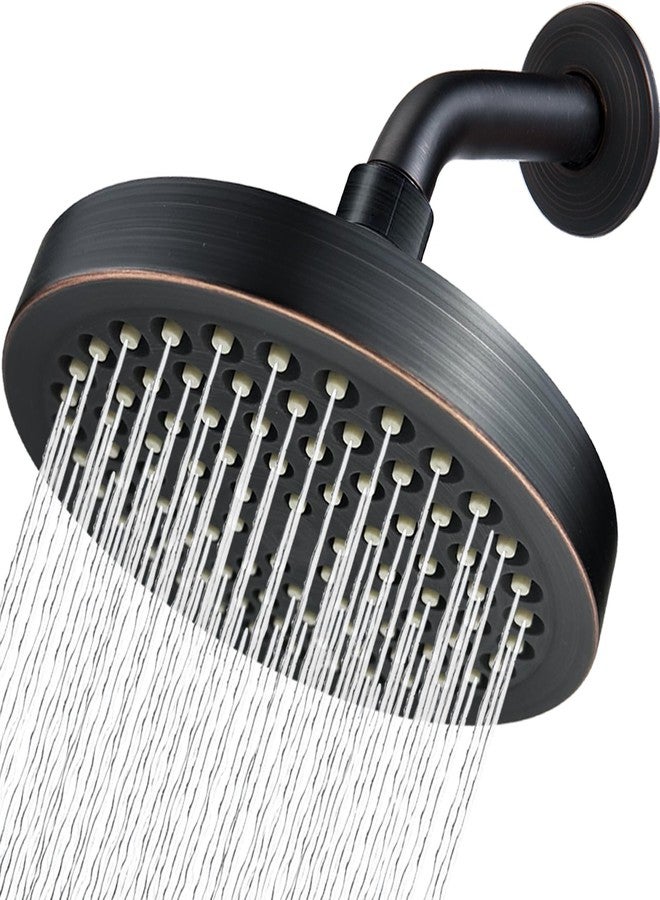 Nuodan High Pressure Rain Shower Head with Arm - High Flow Rainfall Showerhead - Luxury Modern Look - Pressure Boosting (6" Shower Head with 6" Arm, Oil Rubbed Bronze) - Image 1