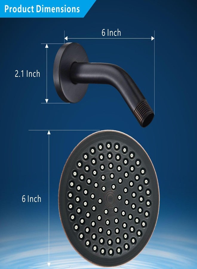Nuodan High Pressure Rain Shower Head with Arm - High Flow Rainfall Showerhead - Luxury Modern Look - Pressure Boosting (6" Shower Head with 6" Arm, Oil Rubbed Bronze) - Image 5