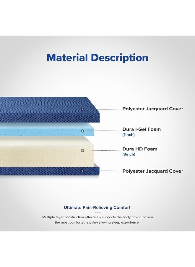 Zayn comforts Single Size Tri-Fold Foam Mattress Portable Bed Foldable Bed Play Mat Ideal for Guests - Image 3