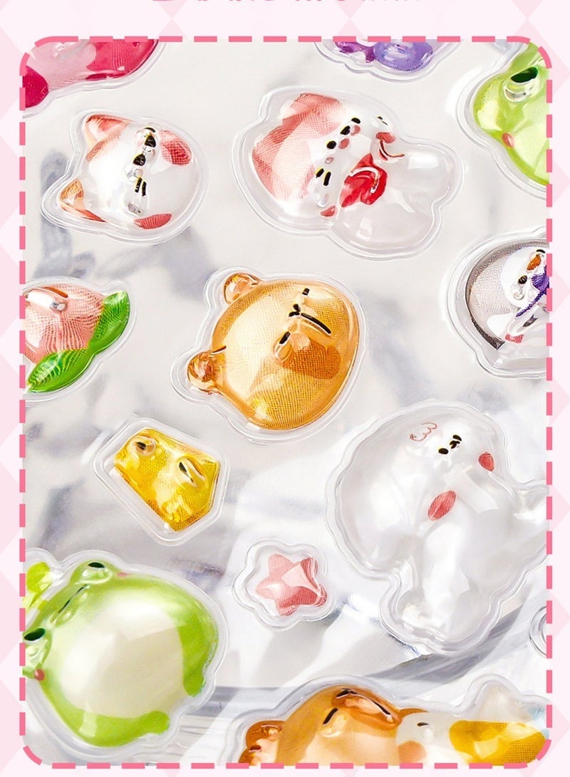 Beauenty 200 Pieces 3D Cartoon Sticker Sheet Cute Pattern Perfect Gift For Kids Classroom Rewards Scrapbook DIY 4 Sheets Total - Image 3