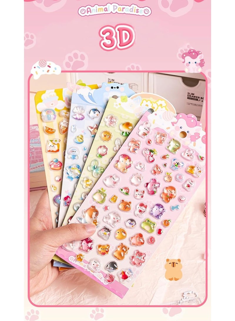 Beauenty 200 Pieces 3D Cartoon Sticker Sheet Cute Pattern Perfect Gift For Kids Classroom Rewards Scrapbook DIY 4 Sheets Total - Image 4