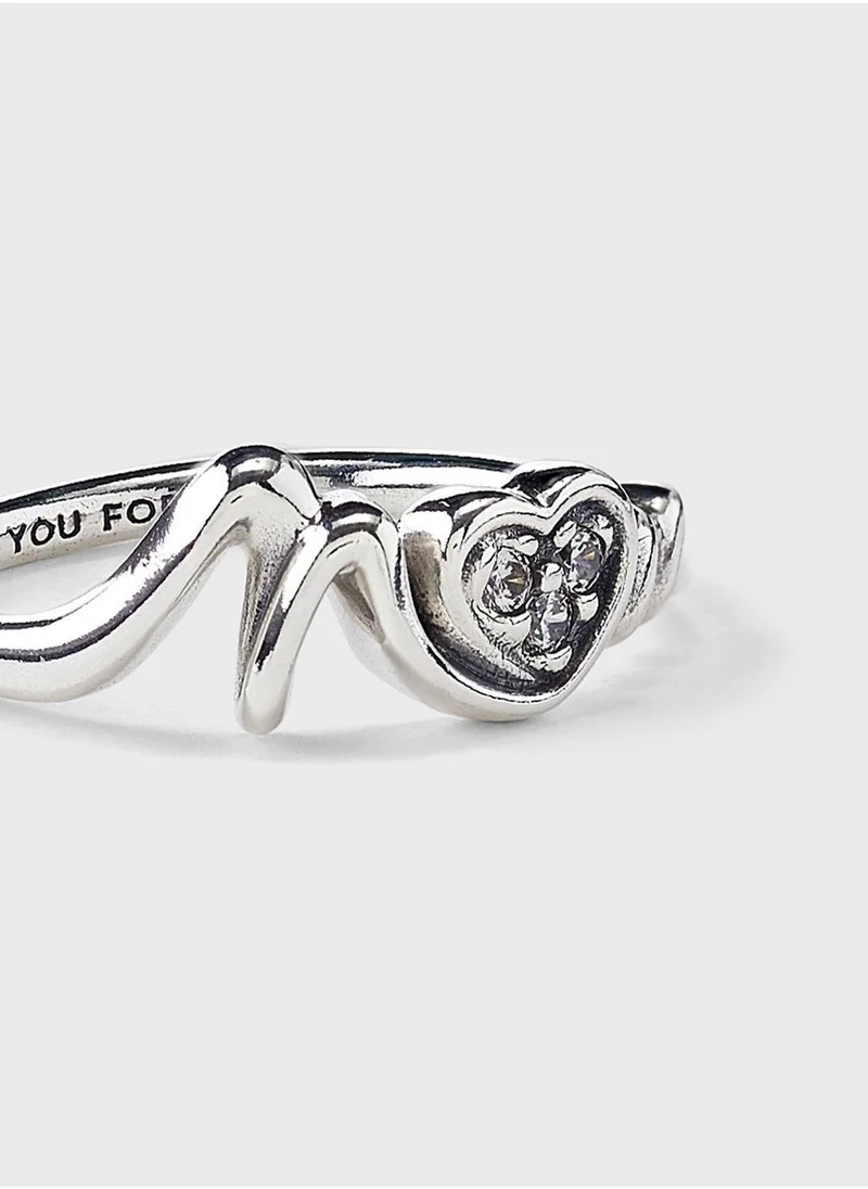PANDORA  Mum Pavé Heart Ring for Women | Best Price UAE