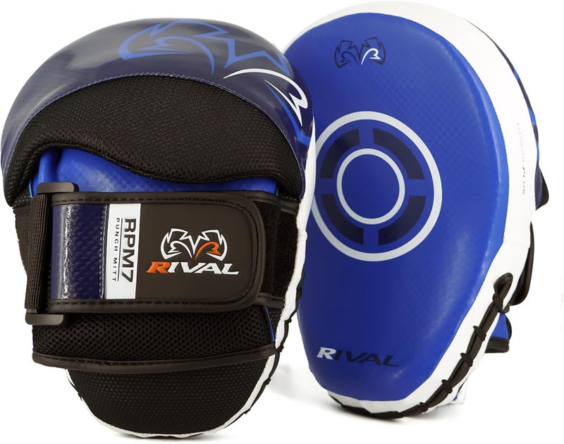 RIVAL Boxing RPM7 Fitness Plus Punch Mitts - Curved Striking Surface, Hook and Loop Wrist, Ergonomic Fit, and Padded Finger Protector - Image 1