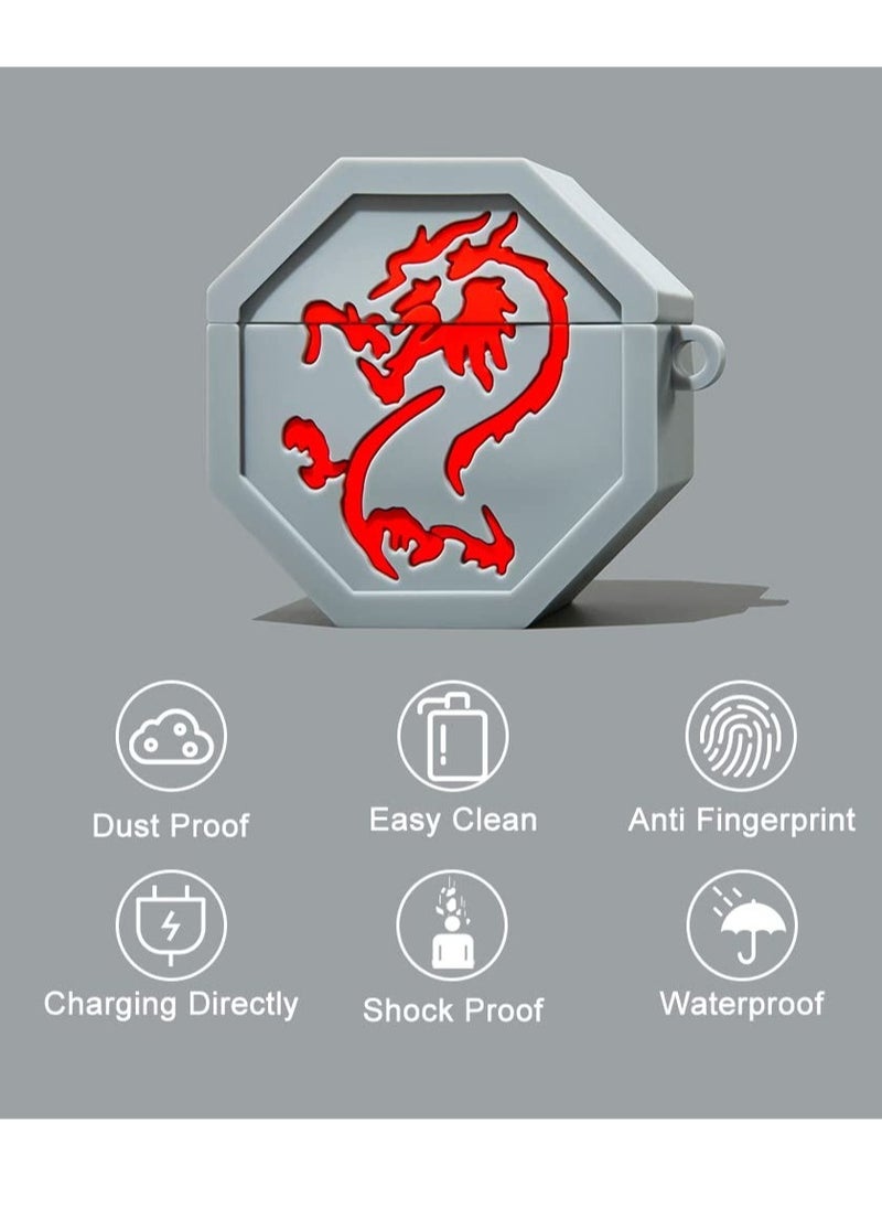 Excefore Silicone Airpods Pro 2nd Case Cover with Carabiner Keychain Hook,Cute Funny Unique 3D Anime Airpod Pro 2 Case,Shockproof Protective Skin Case Cover Support Wireless Charging-Tailsman  - Image 2