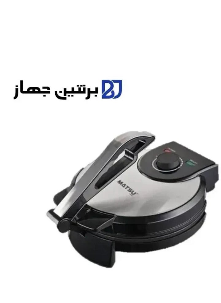 Generic MATSU 10-Inch Electric Roti Maker – 1200W High-Power Non-Stick Chapati Press with Durable Stainless Steel Body, Adjustable Temperature Control, Dual Indicator Lights for Power & Ready Status, Safety Lock, Easy Cleaning, and Instruction Manual – 220-240V Home Kitchen Appliance Perfect for UAE Kitchens  - Image 3