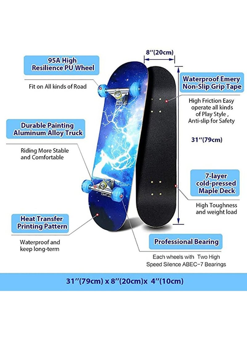 Standard Skateboards With Colorful Flashing Wheels For Beginners  - Image 3