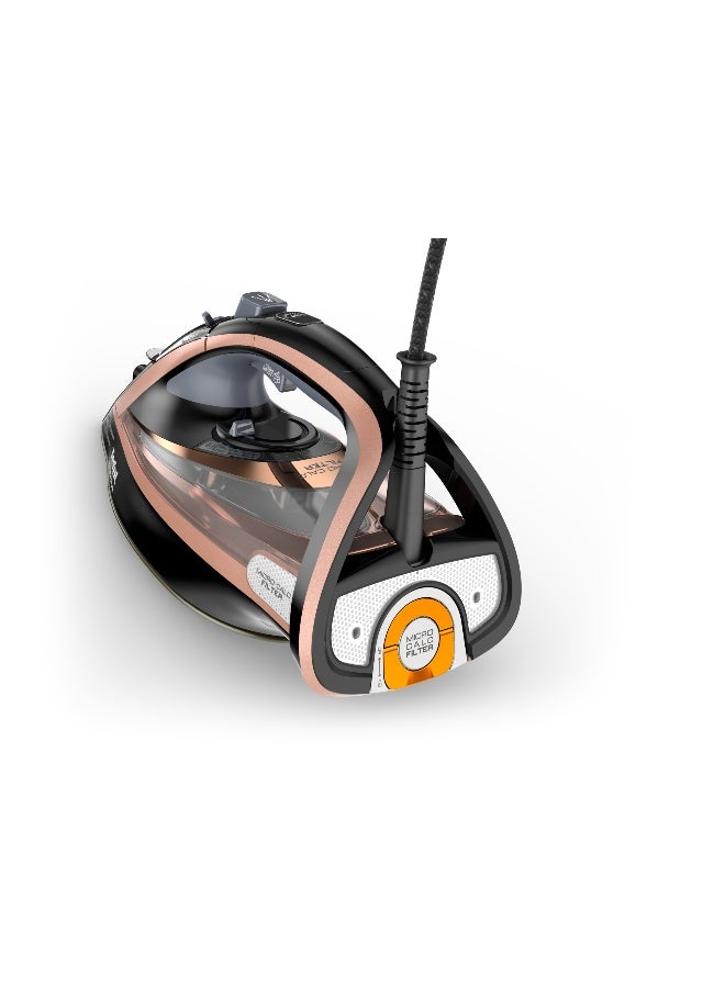تيفال مكواة بخار تيفال |Ultimate Pure Iron Steamer  | 3100 واط | سعة 350 مل | مزودة بنظام إزالة الكلس | تقنية Soleplate Durilium Airglide غير اللاصقة | ضمان لمدة سنتين | FV9845M0 350 ml 3100 W FY9845 أسود - Image 3