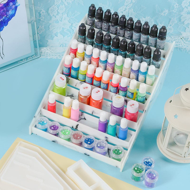 FUNSHOWCASE Display Organizer Rack Epoxy Resin Silicone Molds Set for Lipstick Makeup Nail Polish Pigment Jewelry - Image 4