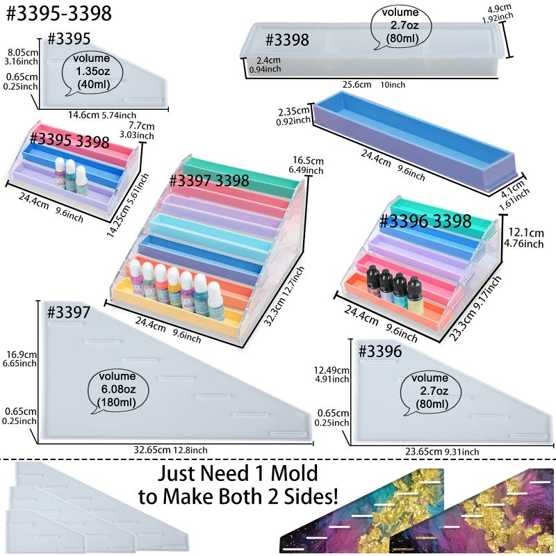 FUNSHOWCASE Display Organizer Rack Epoxy Resin Silicone Molds Set for Lipstick Makeup Nail Polish Pigment Jewelry - Image 2