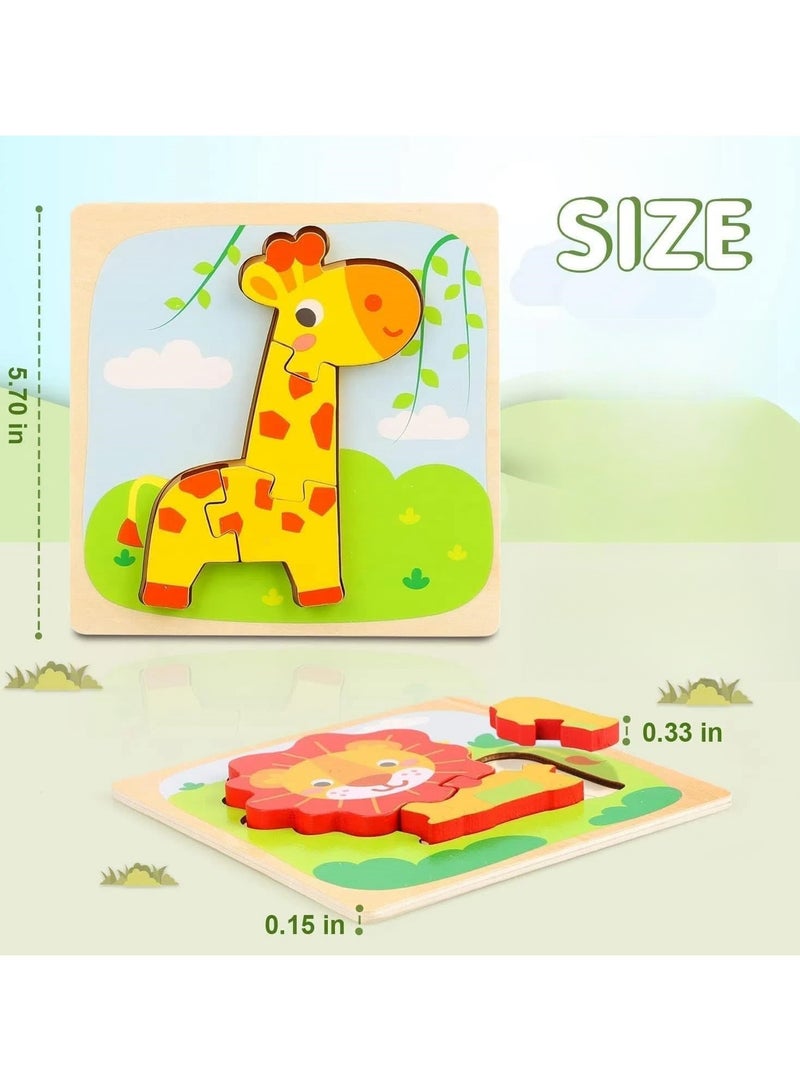 Mr. Penda Wooden Puzzles for Toddlers 1-3, Animals Toddler Puzzles, Puzzles for Toddlers 2-4, Wood Puzzles Educational Montessori Toys Gifts for 1 2 3 Year Old, Baby Puzzles 12-18, Kids Learning Toy - Image 2