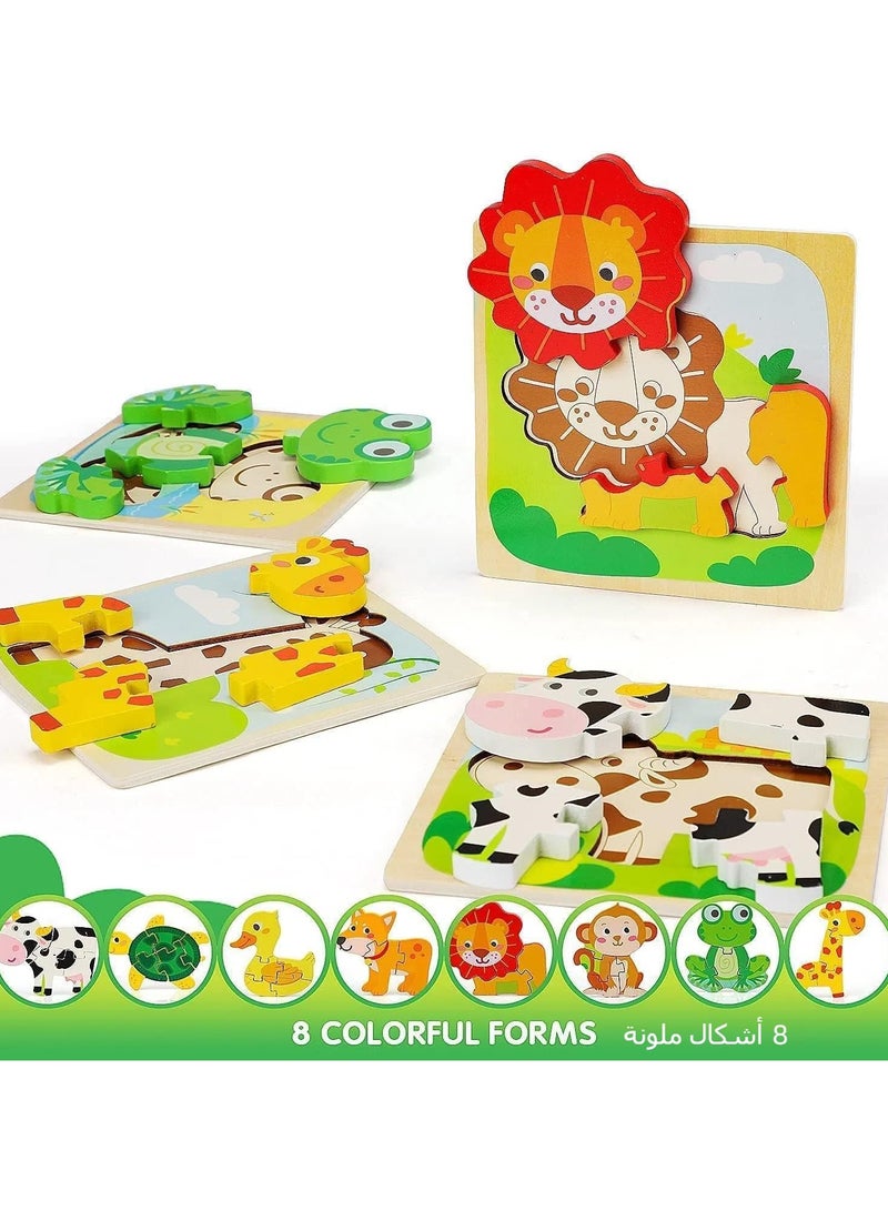Mr. Penda Wooden Puzzles for Toddlers 1-3, Animals Toddler Puzzles, Puzzles for Toddlers 2-4, Wood Puzzles Educational Montessori Toys Gifts for 1 2 3 Year Old, Baby Puzzles 12-18, Kids Learning Toy - Image 5