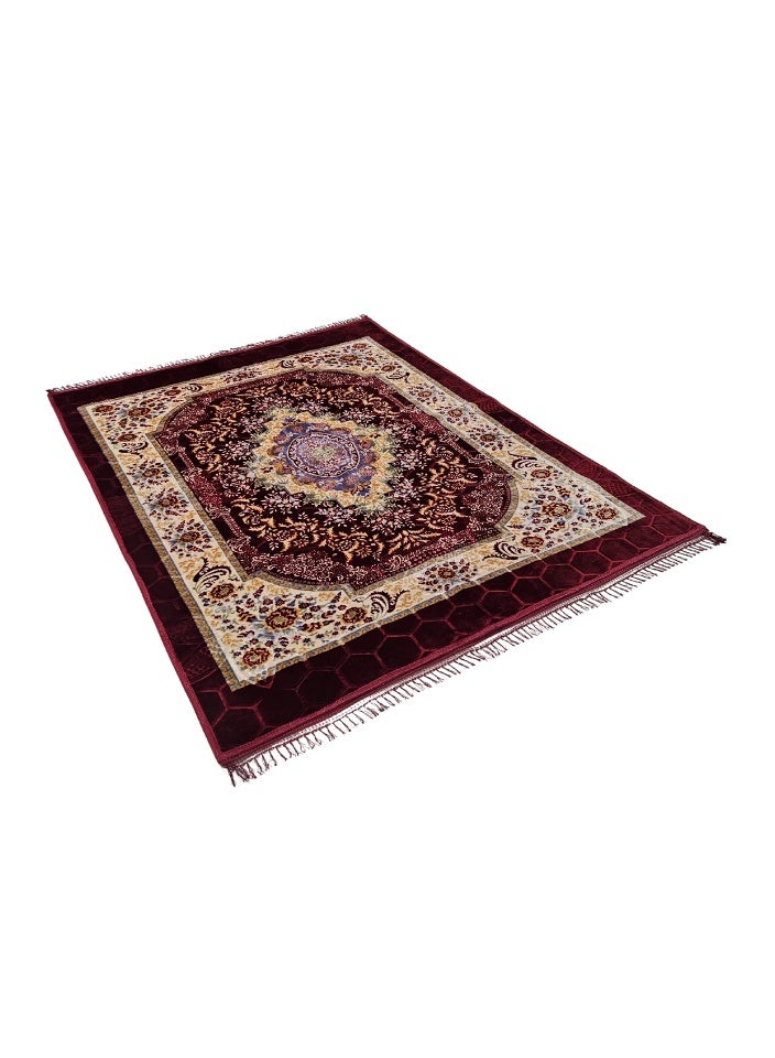 SMART HOME Excellent velvet carpets and rugs, padded and soft to the touch, with beautiful 3D patterns a ground seating mat for trips, camping, hiking, and wilderness, a luxurious rug, size 230X160 cm - Image 2