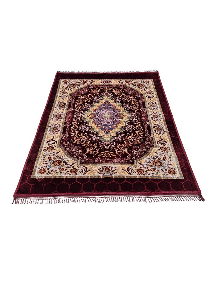 SMART HOME Excellent velvet carpets and rugs, padded and soft to the touch, with beautiful 3D patterns a ground seating mat for trips, camping, hiking, and wilderness, a luxurious rug, size 230X160 cm - Image 1