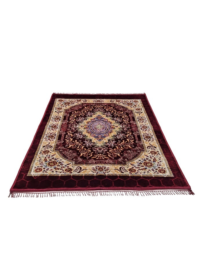 SMART HOME Excellent velvet carpets and rugs, padded and soft to the touch, with beautiful 3D patterns a ground seating mat for trips, camping, hiking, and wilderness, a luxurious rug, size 230X160 cm - Image 4