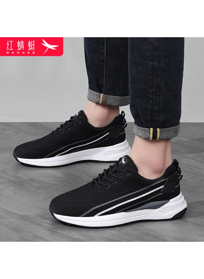 Red Dragonfly Men's Travel Shoes, Qixi Fashion Casual Sneakers, Men's Running Mesh Shoes Wxa151751, Black, Size 44