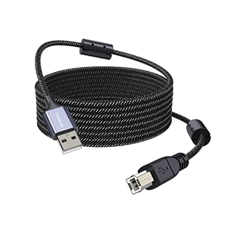 كابل الطابعة eter USB من النوع A إلى النوع B سلك طابعة USB متين كابل طابعة عالي السرعة لـ HP وCanon وDell وEpson وLexmark وXerox وBrother وSamsung والمزيد... - Image 1
