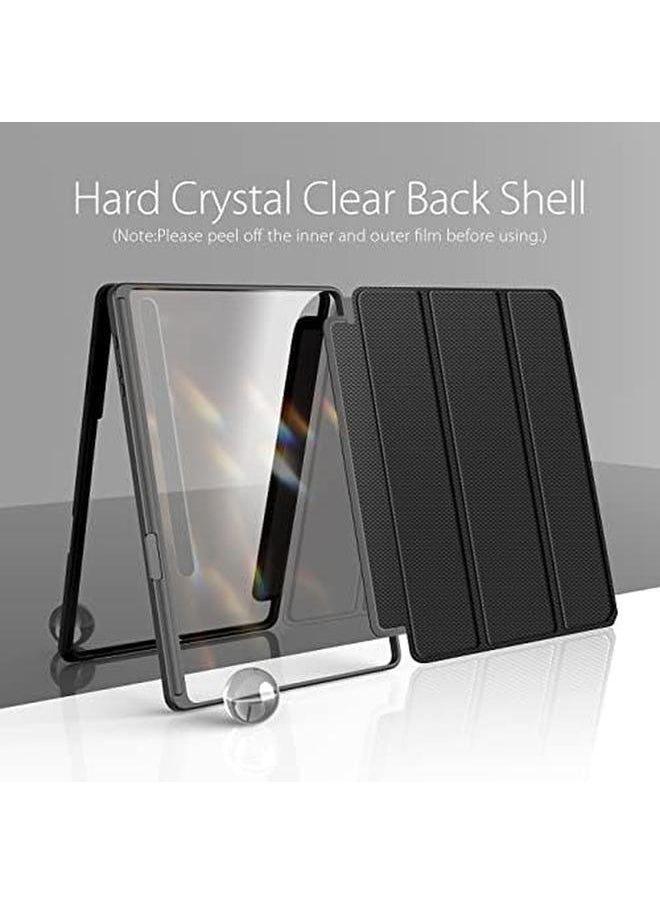 DUZZONA - Case For Samsung Galaxy Tab S7 Fe 5G S8 Plus Plus Transparent Back Tablet Cover For 12.4 Inch Galaxy Tab S8 Plus 2022 S7 Fe 5G 2021 Tab S7 Plus 2020 With Pen Holder Black - Image 1