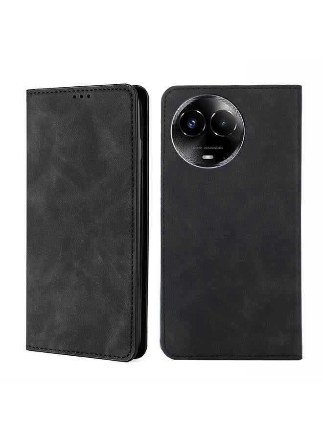 S-TOP Case For Realme 11 5G Global / 11x 5G Skin Feel Magnetic Leather Phone Case - Image 1